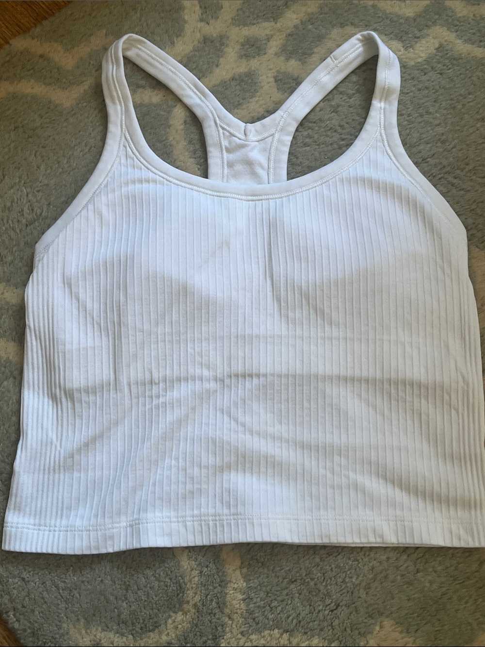 lululemon athletica White Ribbed Racerback Crop Tank